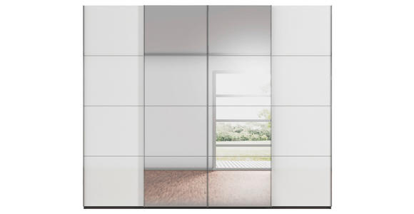 SCHWEBETÜRENSCHRANK 271/223/68 cm 4-türig Graphitfarben, Weiß  - Chromfarben/Graphitfarben, Design, Glas/Holzwerkstoff (271/223/68cm) - Novel