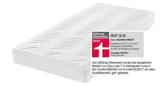 TASCHENFEDERKERNMATRATZE 180/200 cm Höhe ca. 19 cm  - Weiß, Basics, Textil (180/200cm) - Sleeptex