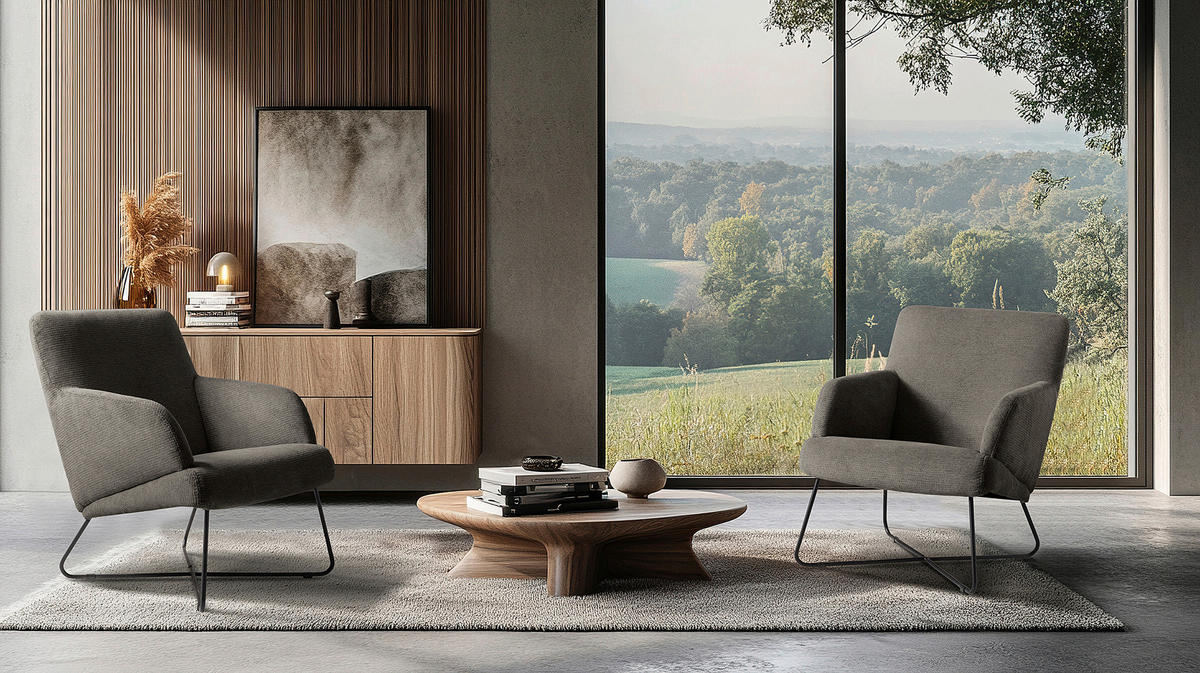 SESSEL in Chenille Graphitfarben  - Schwarz/Graphitfarben, Design, Textil/Metall (67/87/74cm) - Livetastic