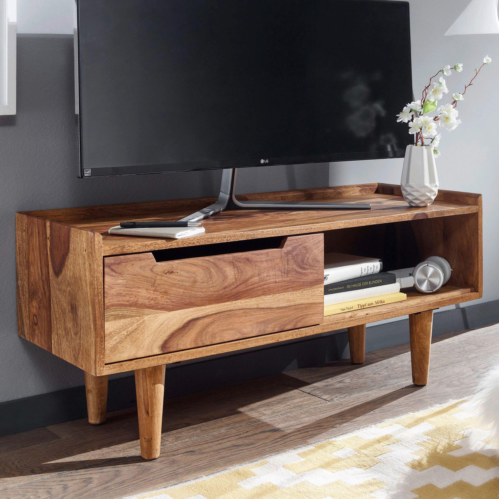 TV-BÄNK  i 95/44/34 cm  - sheshamfärgad, Modern, trä (95/44/34cm) - MID.YOU