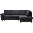ECKSOFA in Flachgewebe Anthrazit  - Eichefarben/Anthrazit, Design, Holz/Textil (253/185cm) - Cantus