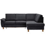 ECKSOFA in Flachgewebe Anthrazit  - Eichefarben/Anthrazit, Design, Holz/Textil (253/185cm) - Cantus
