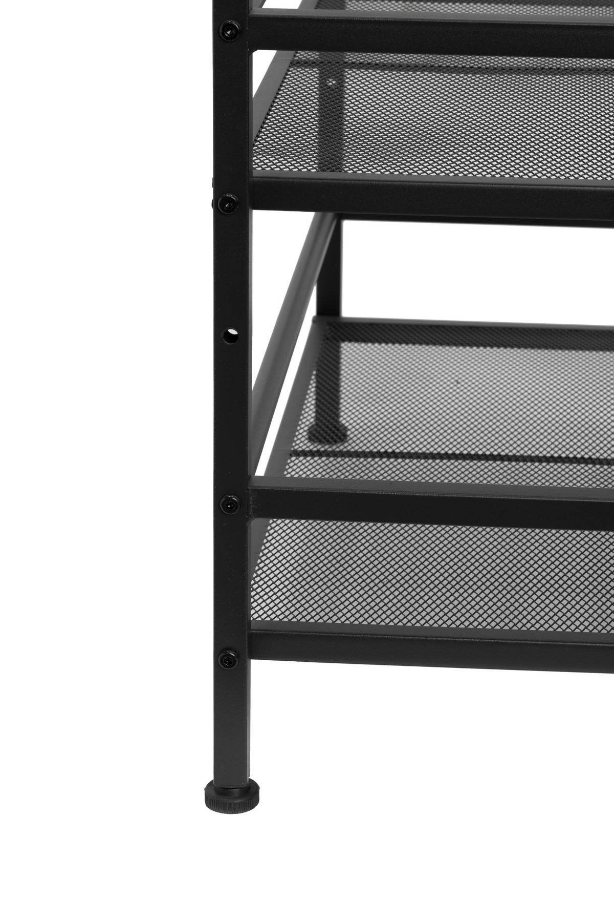 SCHUHREGAL Schwarz  - Schwarz/Weiß, MODERN, Metall (59/70/30cm) - PBJ
