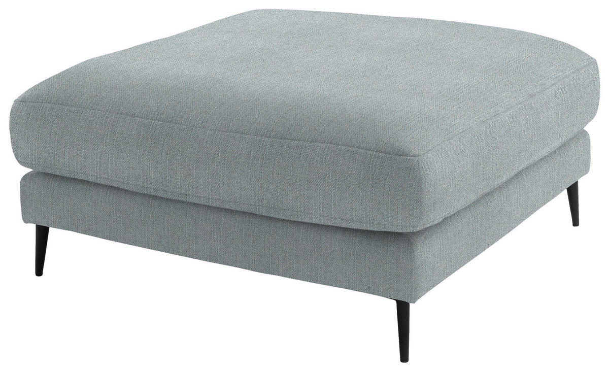 ECKSOFA in Flachgewebe Hellblau  177/253 cm  - Schwarz/Hellblau, Design, Textil/Metall (177/253cm) - Dieter Knoll