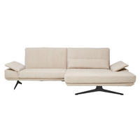 ECKSOFA in Flachgewebe Beige  269/155 cm  - Beige/Schwarz, Design, Textil/Metall (269/155cm) - Koinor
