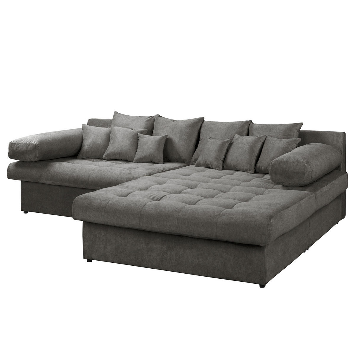 ECKSOFA Naomi Anthrazit Mikrofaser Rückenkissen  - Anthrazit/Schwarz, Design, Kunststoff/Textil (284/243cm) - P & B