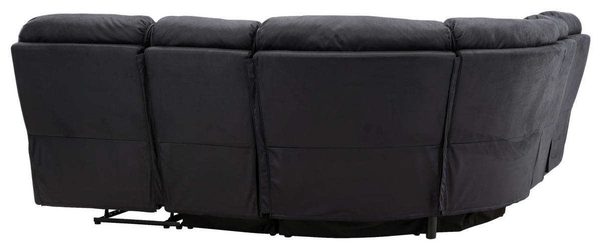ECKSOFA Eckteil  Schwarz Lederlook (vegan)  - Schwarz, Design, Textil (338/338cm) - Livetastic