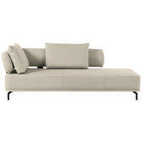 RÉCAMIERE in Flachgewebe Creme  - Creme/Schwarz, Design, Textil/Metall (227/89/101cm) - Dieter Knoll