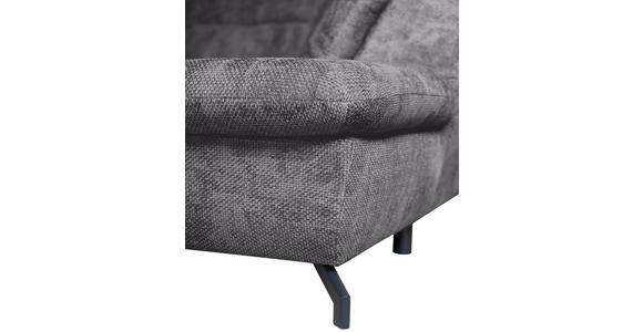 WOHNLANDSCHAFT  in Struktur Dunkelgrau  - Dunkelgrau/Schwarz, KONVENTIONELL, Textil/Metall (188/357/253cm) - Carryhome