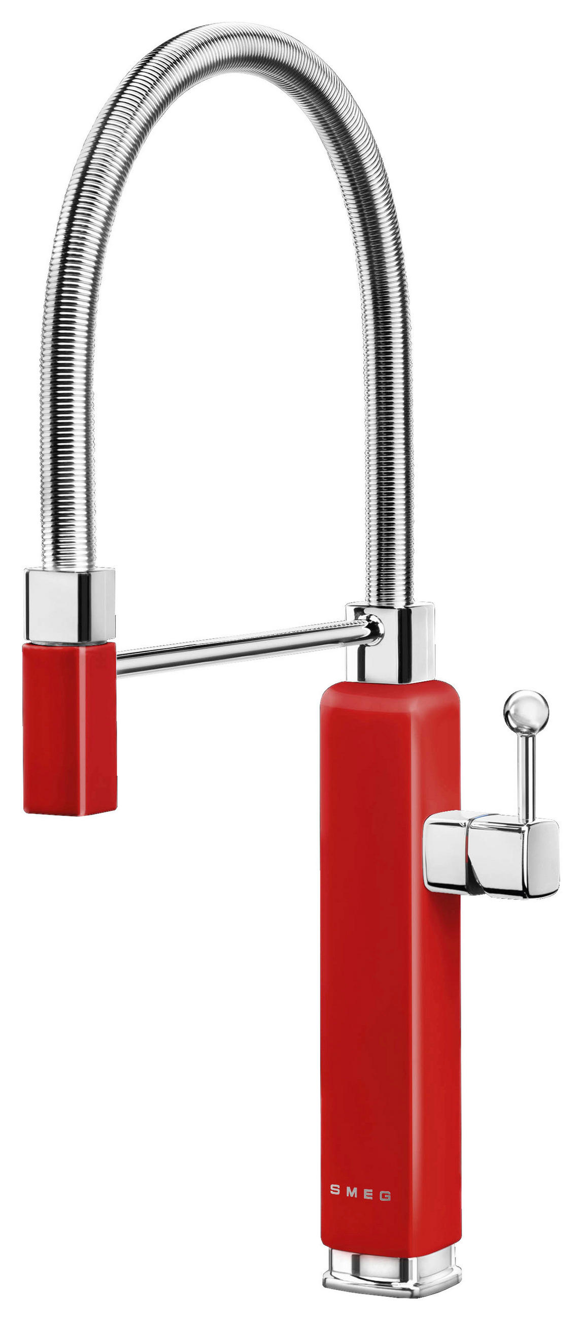 KÜCHENARMATUR - Chromfarben/Rot, Basics, Metall (9,4/48,2/26,8cm) - SMEG