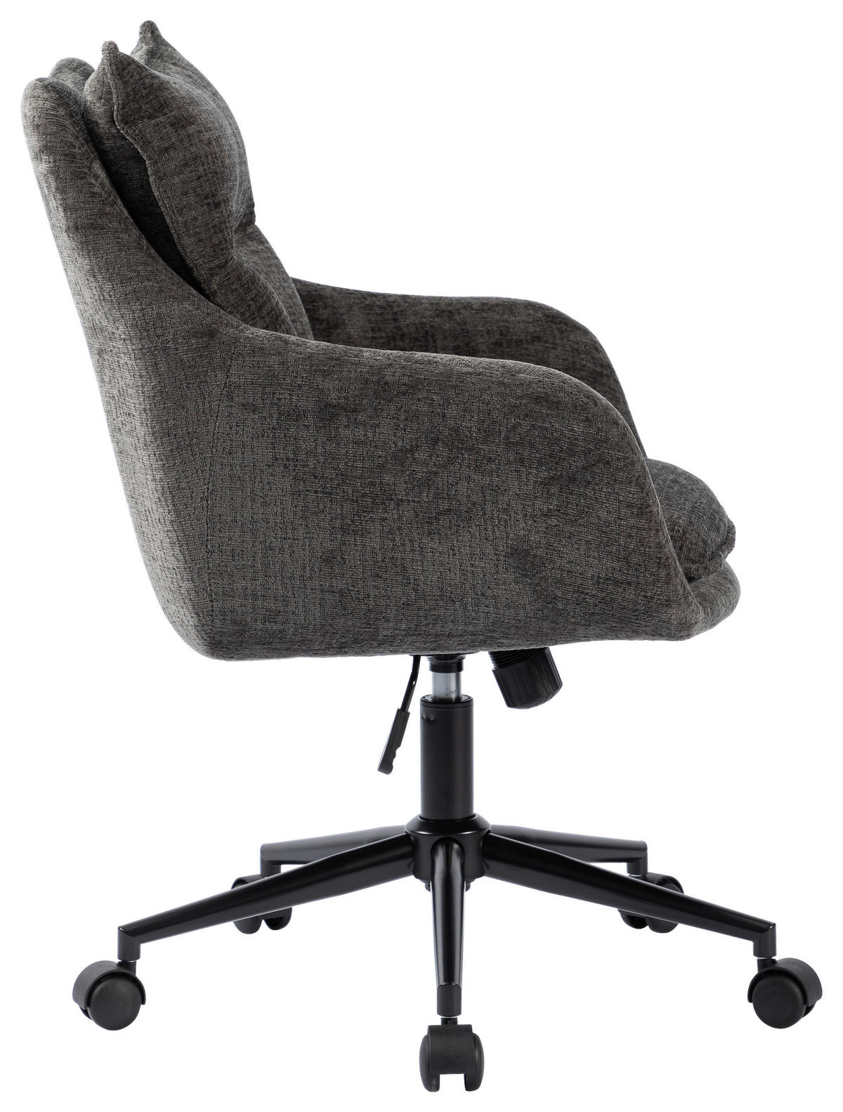 DREHSTUHL Webstoff Grau, Schwarz  - Schwarz/Grau, Modern, Kunststoff/Textil (58/85-93/58cm) - MID.YOU