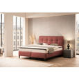 BOXSPRINGBETT 180/200 cm  in Bordeaux  - Chromfarben/Bordeaux, Basics, Leder/Holz (180/200cm) - Novel