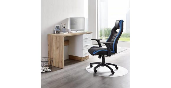 SCHREIBTISCH in Holzwerkstoff 120/75/50 cm - Eichefarben/Alufarben, MODERN, Holzwerkstoff/Kunststoff (120/75/50cm) - Hom`in