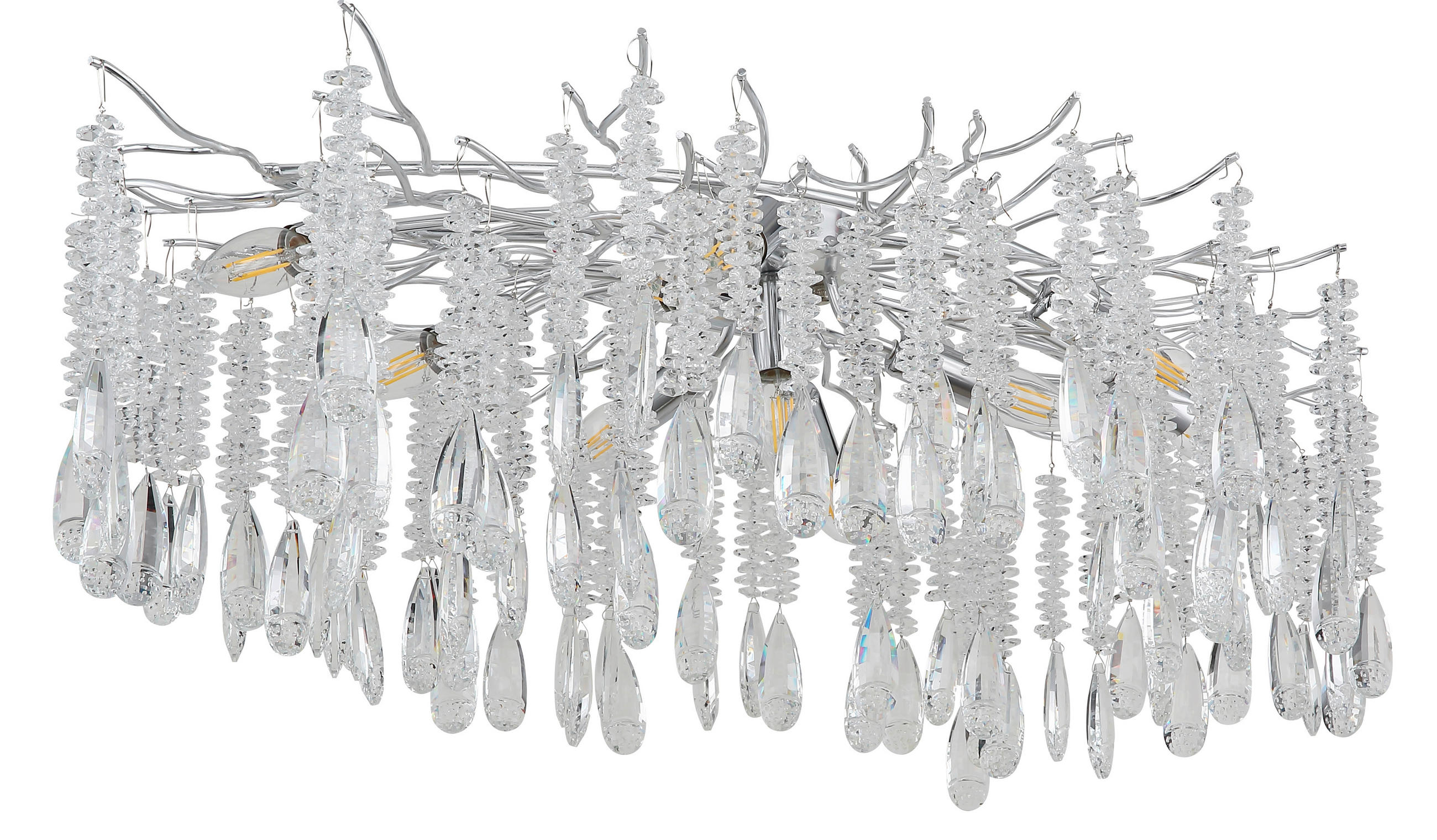 DECKENLEUCHTE    100/55/45 cm  - Klar/Silberfarben, Design, Glas/Metall (100/55/45cm) - Globo