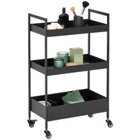 SERVIERWAGEN Schwarz  - Schwarz, Design, Kunststoff/Metall (50/86/30cm) - Xora