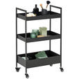 SERVIERWAGEN Schwarz  - Schwarz, Design, Kunststoff/Metall (50/86/30cm) - Xora