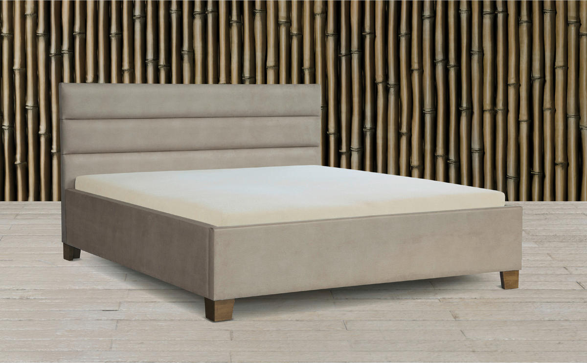 ČALÚNENÁ POSTEĽ, 180/200 cm, zlatohnedá - zlatohnedá/farba brezy, Basics, drevo/textil (180/200cm) - Cantus