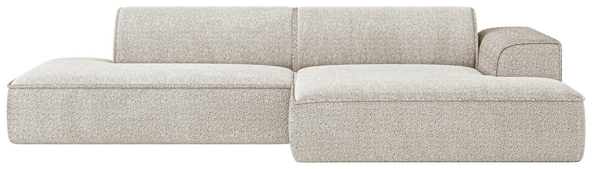 ECKSOFA BILLUND in Cord Sandfarben  294/165 cm  - Sandfarben/Schwarz, KONVENTIONELL, Holzwerkstoff/Kunststoff (294/165cm) - Livetastic