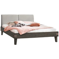 BETT 140/200 cm  Akaziefarben, Hellgrau, Dunkelgrau   - Dunkelgrau/Hellgrau, Modern, Holz/Textil (140/200cm) - Hasena