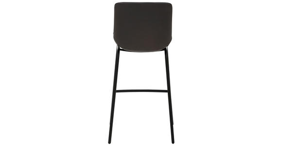 BARHOCKER Mikrofaser Anthrazit, Schwarz Stahl  - Anthrazit/Schwarz, Design, Textil/Metall (48/93/50cm) - Novel