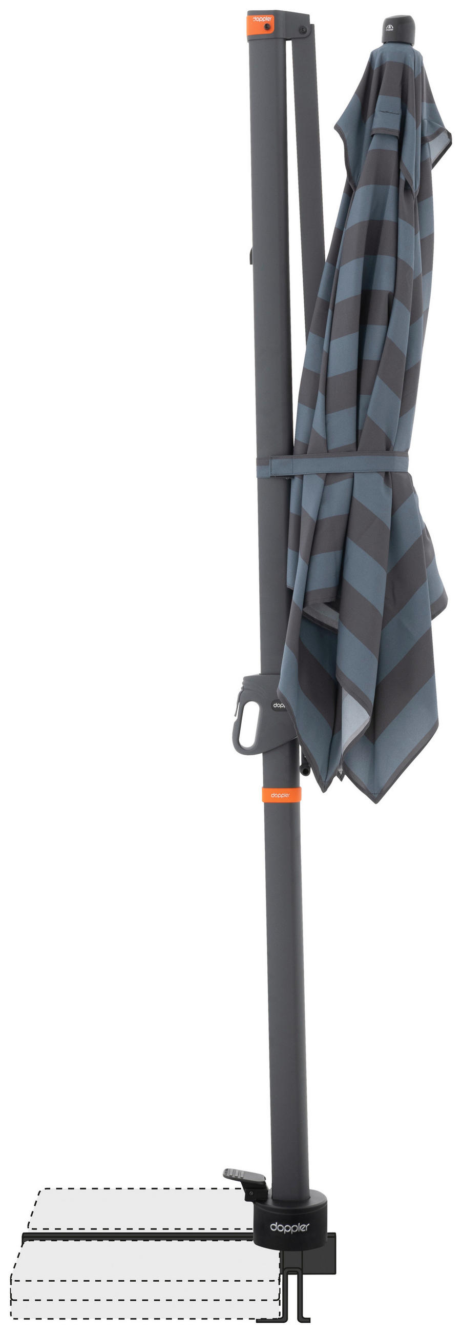 AMPELSCHIRM 210x210 cm  - Anthrazit/Grau, Basics, Textil/Metall (210/210cm) - Doppler
