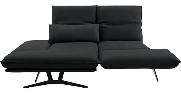 ECKSOFA in Echtleder Grau 130/210 cm - Gelb/Schwarz, Design, Leder/Metall (130/210cm) - Dieter Knoll