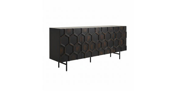 SIDEBOARD  200/80/40 cm  - Schwarzbraun/Schwarz, LIFESTYLE, Holz/Metall (200/80/40cm) - Landscape
