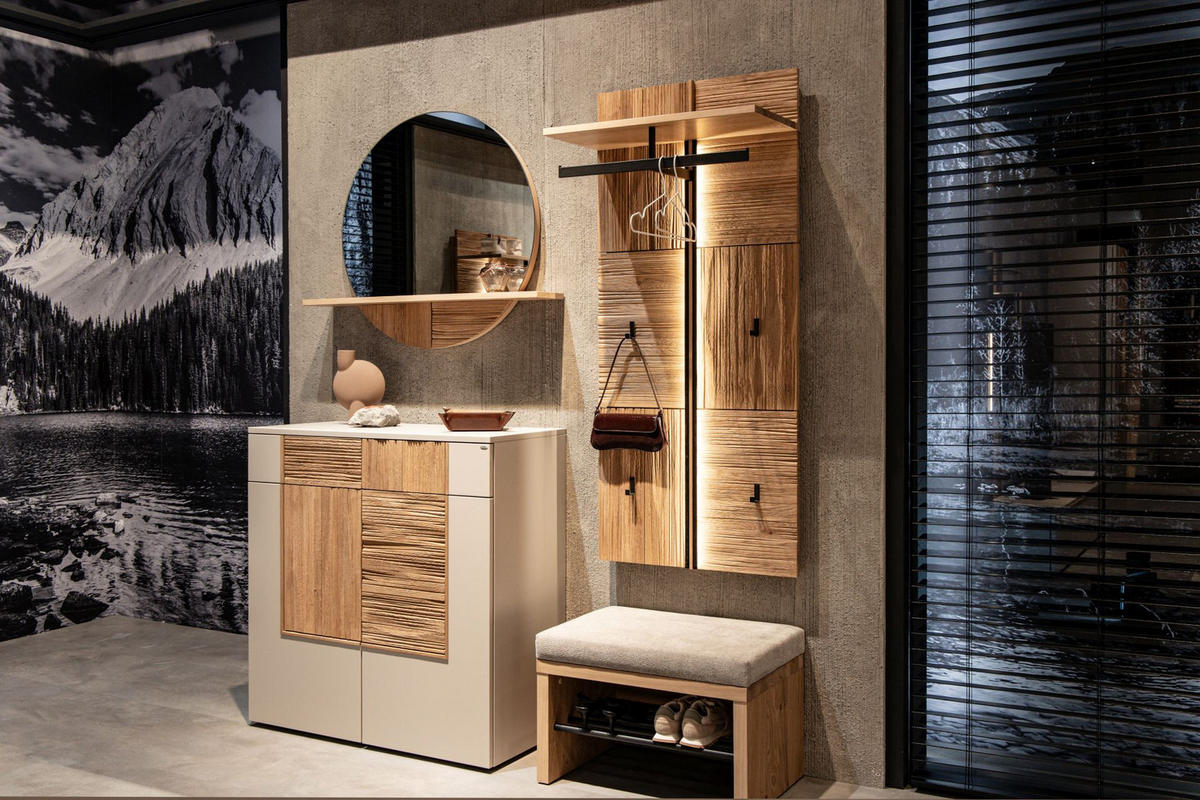 GARDEROBENPANEEL 64,2/145/38 cm  - Wildeiche, Design, Holz/Metall (64,2/145/38cm) - Voglauer