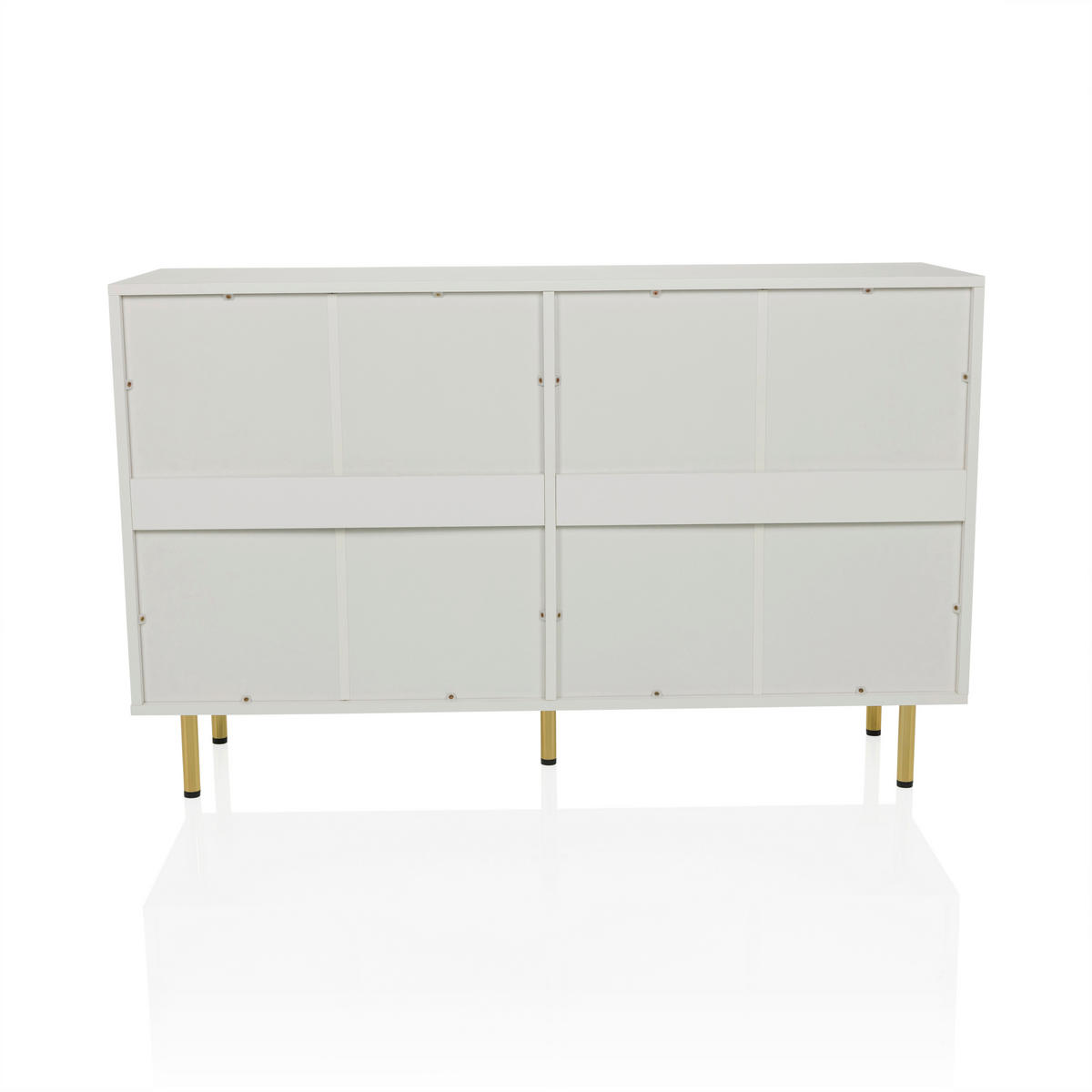 SIDEBOARD  120/75/40 cm 6 Schublade(n)  - Goldfarben/Weiß, MODERN, Holzwerkstoff/Metall (120/75/40cm) - MID.YOU