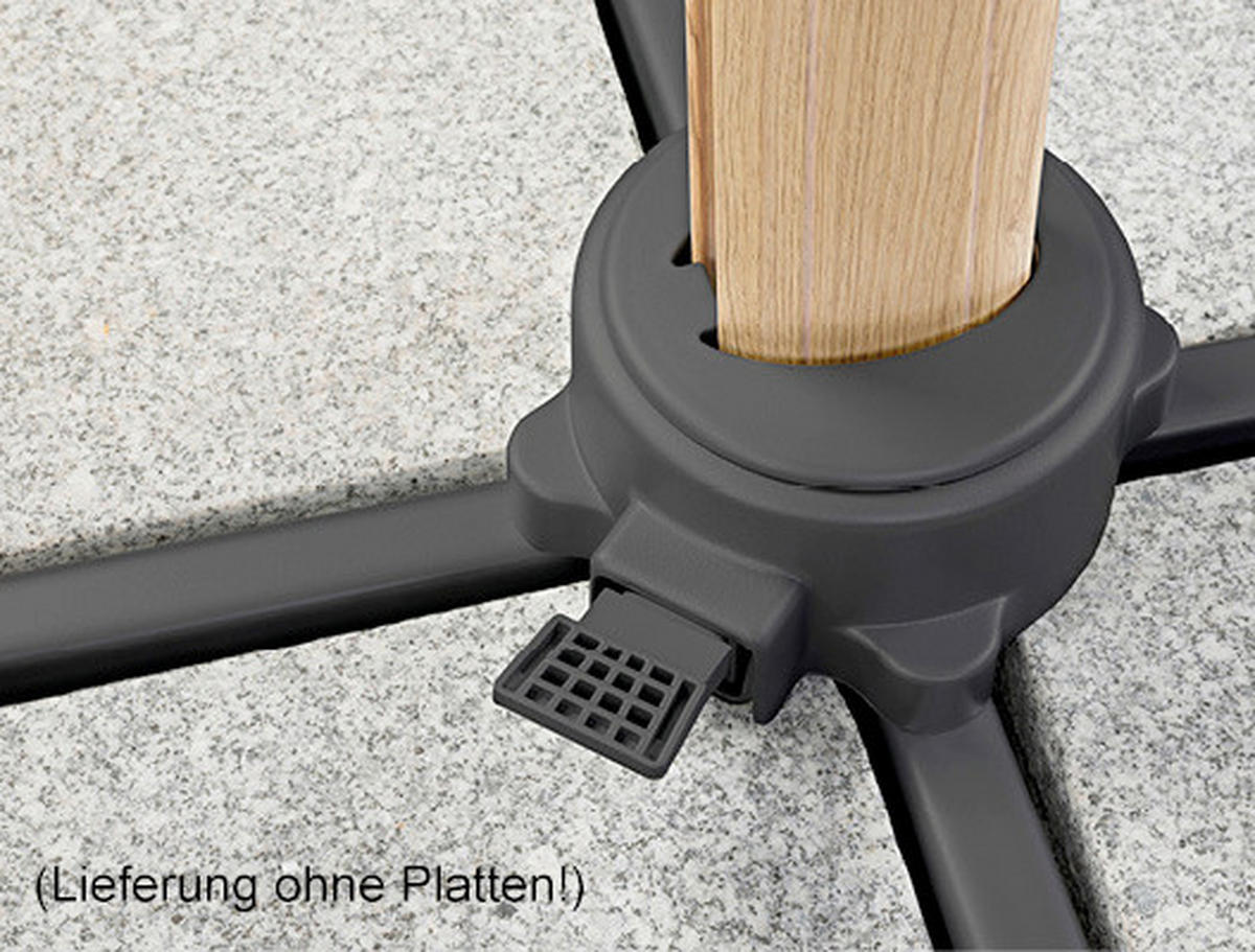 AMPELSCHIRM   - Eichefarben/Anthrazit, Basics, Textil/Metall (358/263/300cm) - Schneider