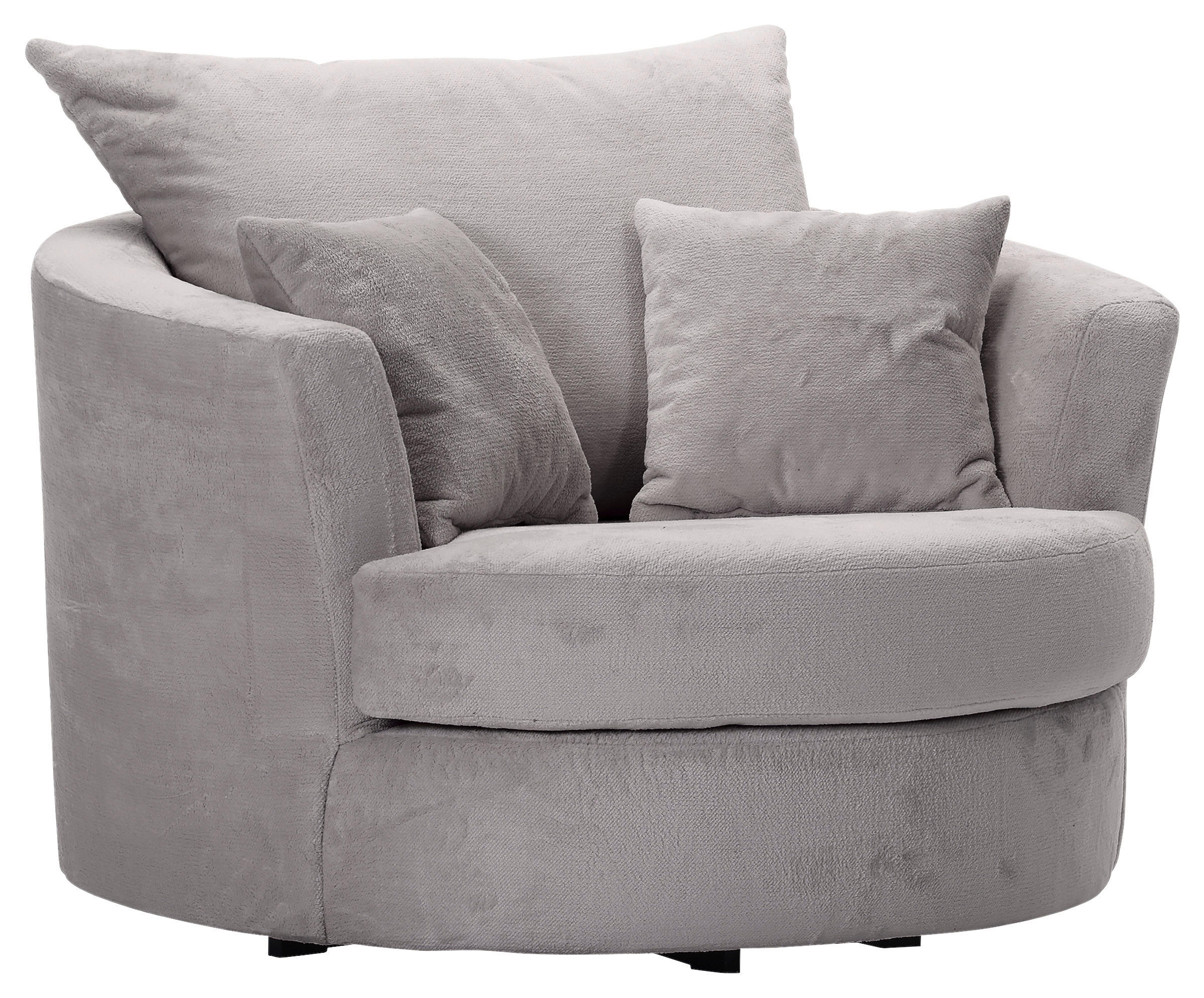 SESSEL in Plüsch Grau  - Schwarz/Grau, KONVENTIONELL, Textil/Metall (115/72/115cm) - Carryhome