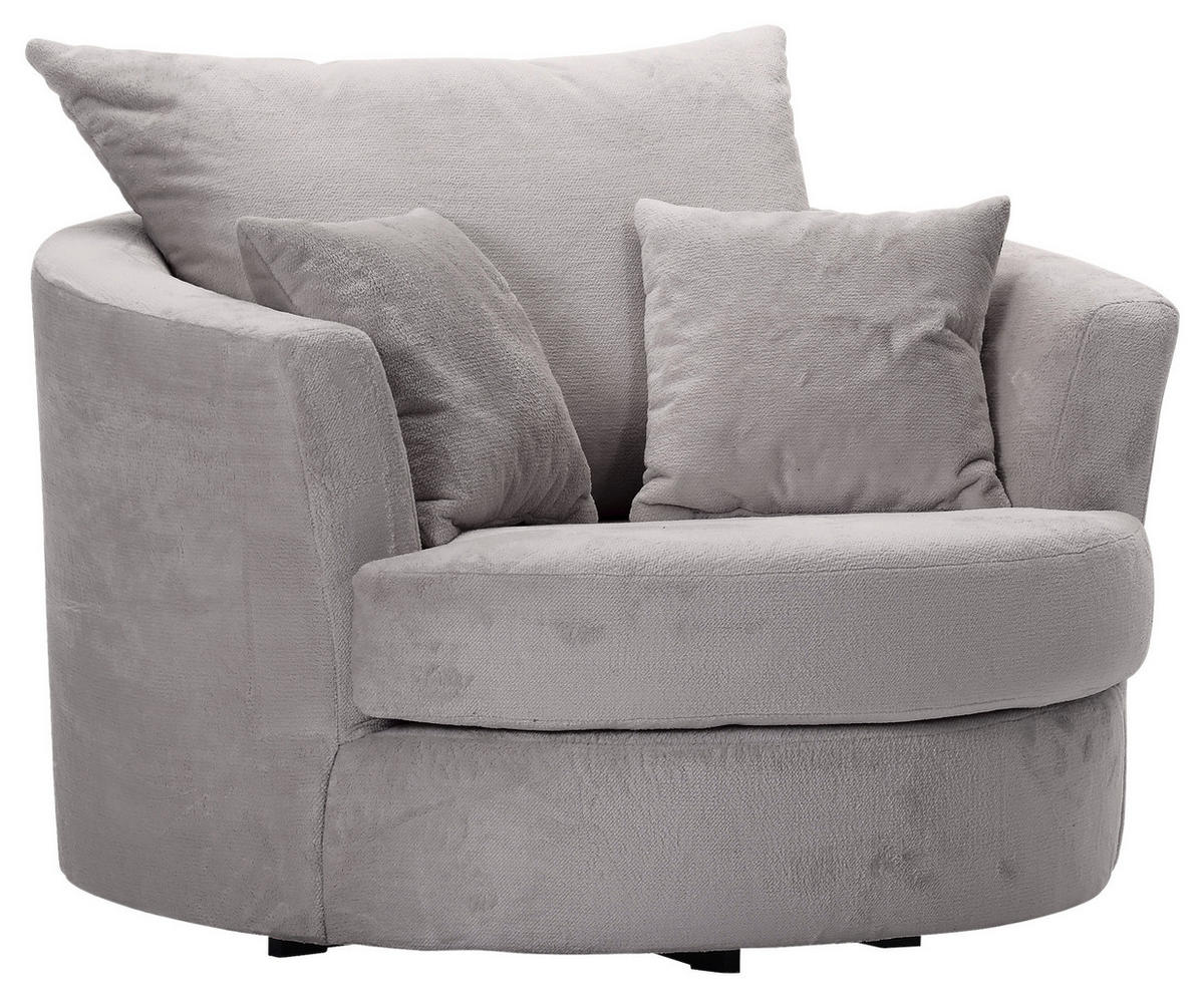 SESSEL in Plüsch Grau  - Schwarz/Grau, KONVENTIONELL, Textil/Metall (115/72/115cm) - Carryhome