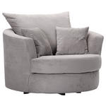 SESSEL in Plüsch Grau  - Schwarz/Grau, KONVENTIONELL, Textil/Metall (115/72/115cm) - Carryhome