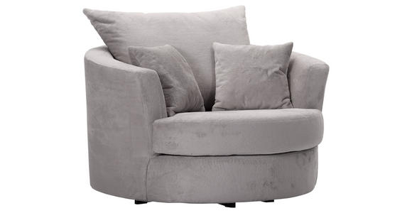 SESSEL in Plüsch Grau  - Schwarz/Grau, KONVENTIONELL, Textil/Metall (115/72/115cm) - Carryhome