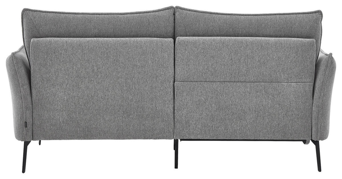 3-SITZER-SOFA  in Chenille Grau Modern  - Schwarz/Grau, KONVENTIONELL, Textil/Metall (184/90/92cm) - Elegando