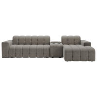 ECKSOFA Graubraun Chenille Stauraum, Getränkehalter  - Graubraun/Schwarz, MODERN, Kunststoff/Textil (299/150cm) - Milino
