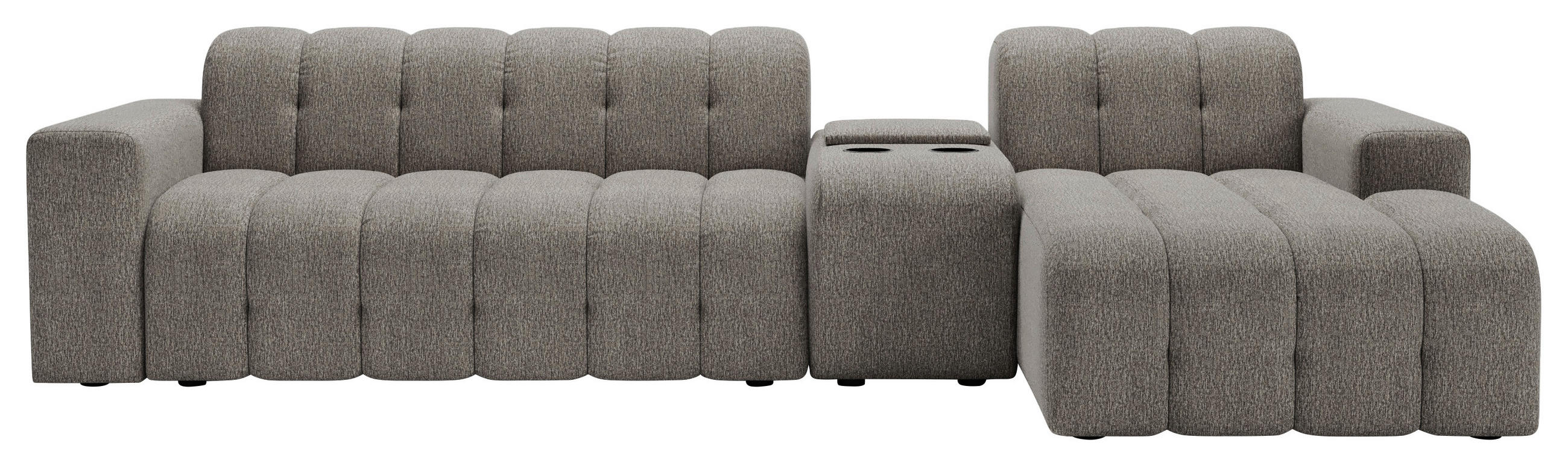 Milino Ecksofa Graubraun 299x150 cm
