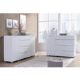 SIDEBOARD  in 135/101/40,5 cm  - Chromfarben/Weiß Hochglanz, Basics, Glas/Holzwerkstoff (135/101/40,5cm) - Voleo