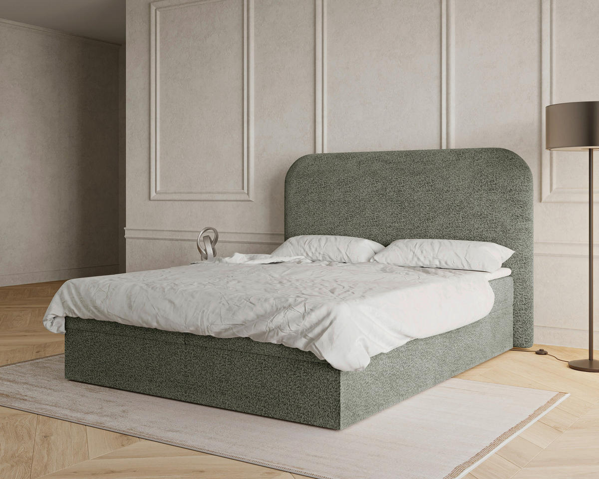 BOXBETT 140/200 cm  in Waldgrün  - Waldgrün/Schwarz, MODERN, Holz/Kunststoff (140/200cm) - MID.YOU