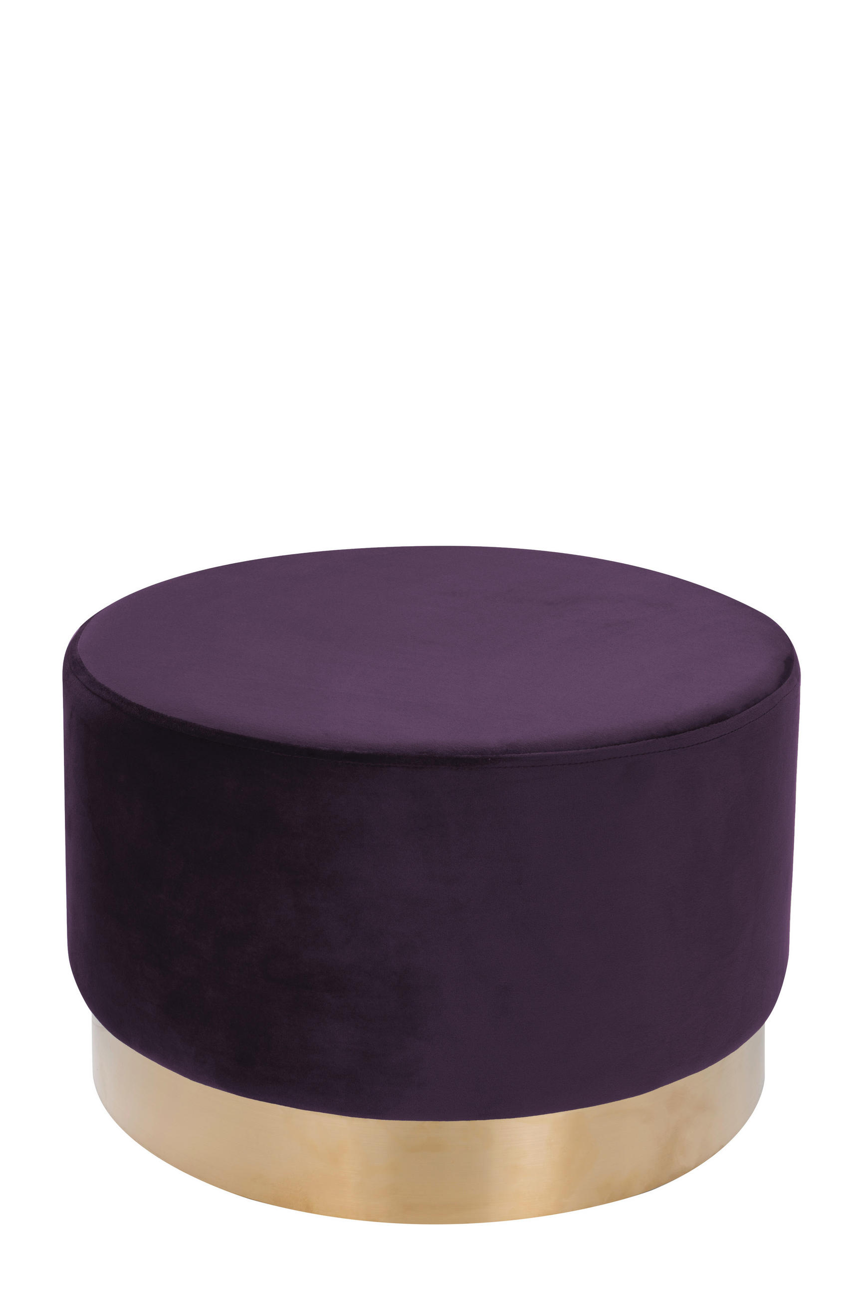 HOCKER Samt Kiefer Violett  - Violett/Goldfarben, Basics, Holz/Textil (55/43cm) - Kayoom