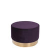 HOCKER in Holz, Textil, Holzwerkstoff Violett  - Violett/Goldfarben, Basics, Holz/Holzwerkstoff (55/43cm) - Kayoom