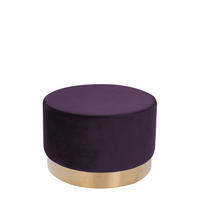 HOCKER in Holz, Textil, Holzwerkstoff Violett  - Violett/Goldfarben, Basics, Holz/Holzwerkstoff (55/43cm) - Kayoom