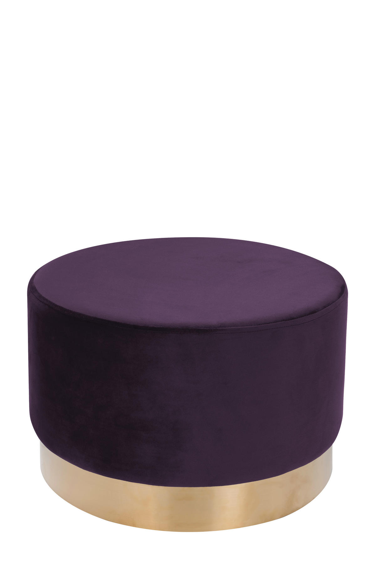 HOCKER in Holz, Textil, Holzwerkstoff Violett  - Violett/Goldfarben, Basics, Holz/Holzwerkstoff (55/43cm) - Kayoom