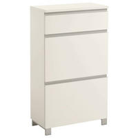 SCHUHSCHRANK Silberfarben, Weiß  - Silberfarben/Weiß, Design, Holzwerkstoff/Metall (60/108/31cm)
