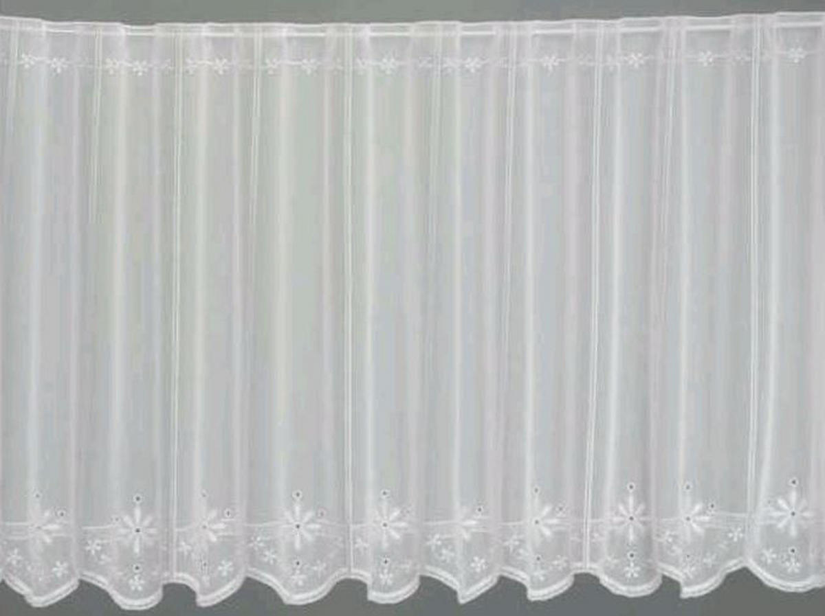 VITRÁZSFÜGGÖNY 60 cm  - fehér, Basics, textil (60cm)