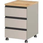 ROLLCONTAINER 40/63/50 cm  - Eichefarben/Schwarz, MODERN, Holzwerkstoff/Kunststoff (40/63/50cm) - Novel