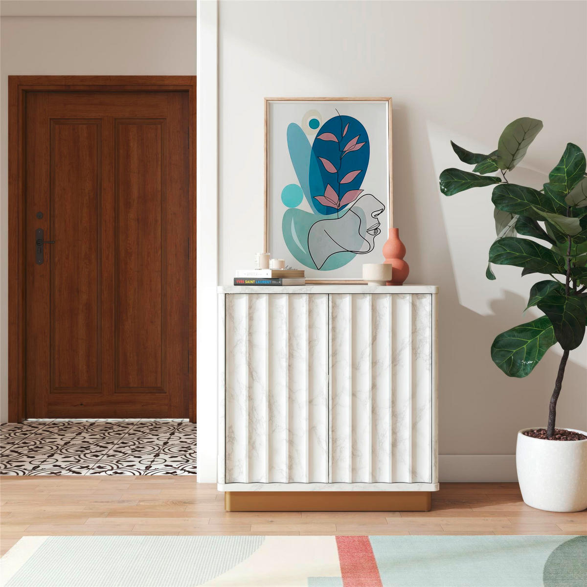 HIGHBOARD Rene Scallop  in 81/81/40 cm  - Weiß, Design, Holzwerkstoff/Metall (81/81/40cm) - MID.YOU