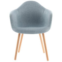 ARMLEHNSTUHL-SET 2 Stück  in Eisen  - Blau, Design, Holz/Kunststoff (62/80.5/64cm) - Kayoom