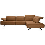 ECKSOFA  in Echtleder Cognac  290/230 cm  - Cognac/Anthrazit, Design, Leder/Metall (290/230cm) - Johann Jakob