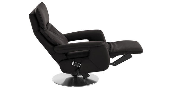 RELAXSESSEL in Leder Dunkelbraun - Edelstahlfarben/Dunkelbraun, Design, Leder/Metall (78/112/85cm) - Cantus